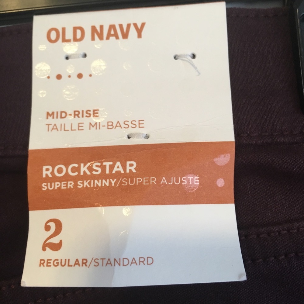 SOLD NWT Old Navy Rockstar Purple Mid-Rise Jeans 2 - Picture 4 of 8